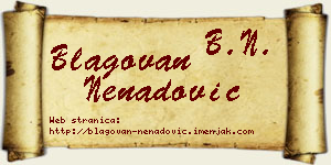 Blagovan Nenadović vizit kartica
